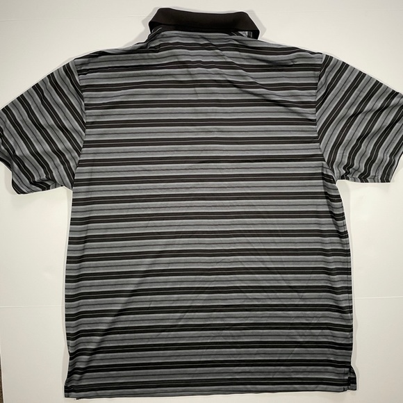 PGA Tour Golf Men’s Airflux Gray & Black Striped Polo Short Sleeve Shirt - XXL - Picture 2 of 7